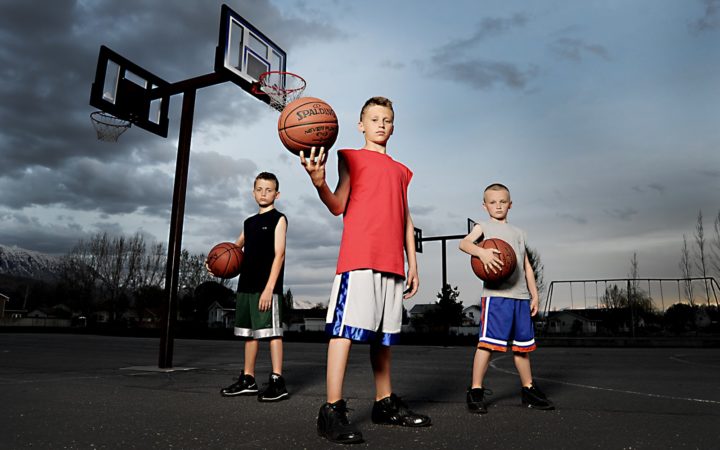 Sports Retailer Adult and Child Basketball Players